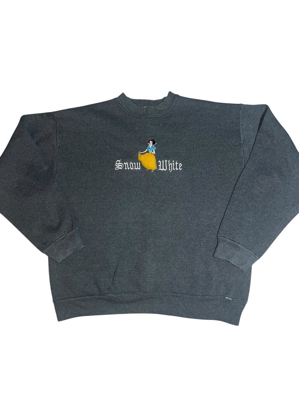 Vintage Disney's Snow White Embroidered Logo 7 gray crewneck sweatshirt size LG